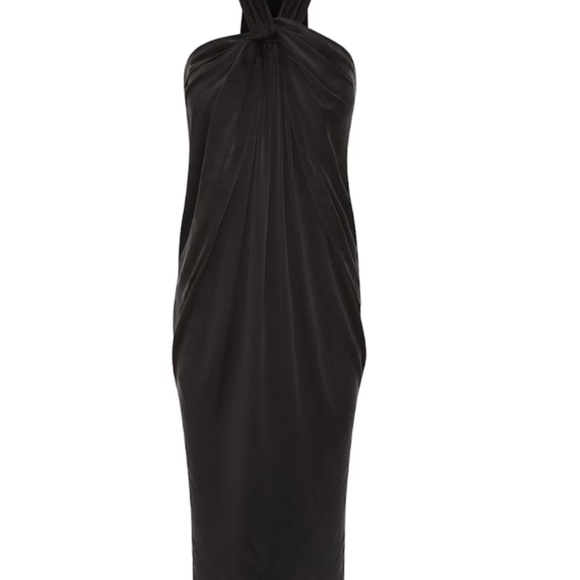 Black Tie Neck Bandeau Dress by The Summer Edit, Wolf & Badger - Size L - Picture 5 of 5